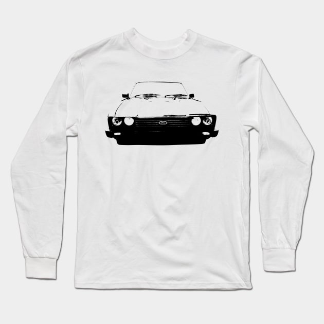 Ford Capri Mk3 1980s classic car monoblock black Long Sleeve T-Shirt by soitwouldseem